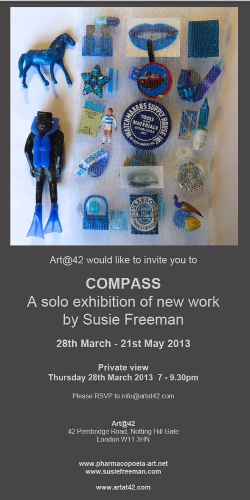 Invitation to 'Compass' exhibition by Susie Freeman