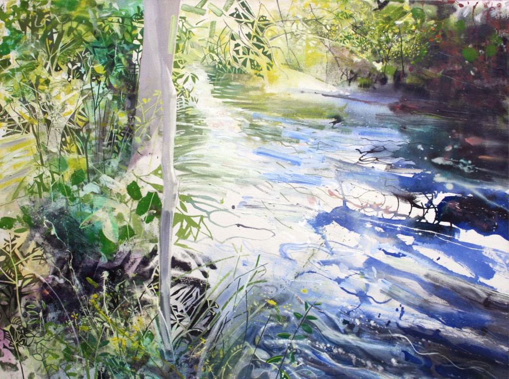 Early Summer, Pitshanger Riverside 2008 100x76 acrylic on canvas