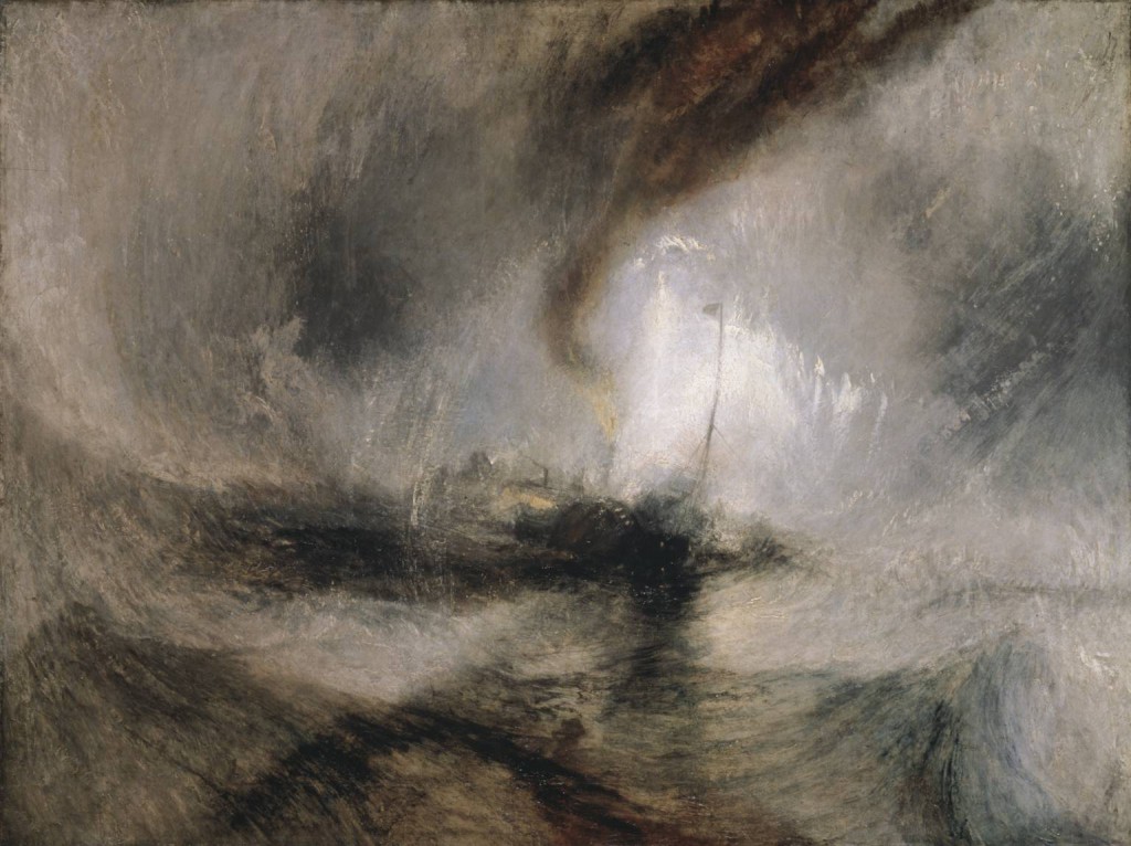 Snow Storm - Steam-Boat off a Harbour's Mouth exhibited 1842 by Joseph Mallord William Turner 1775-1851